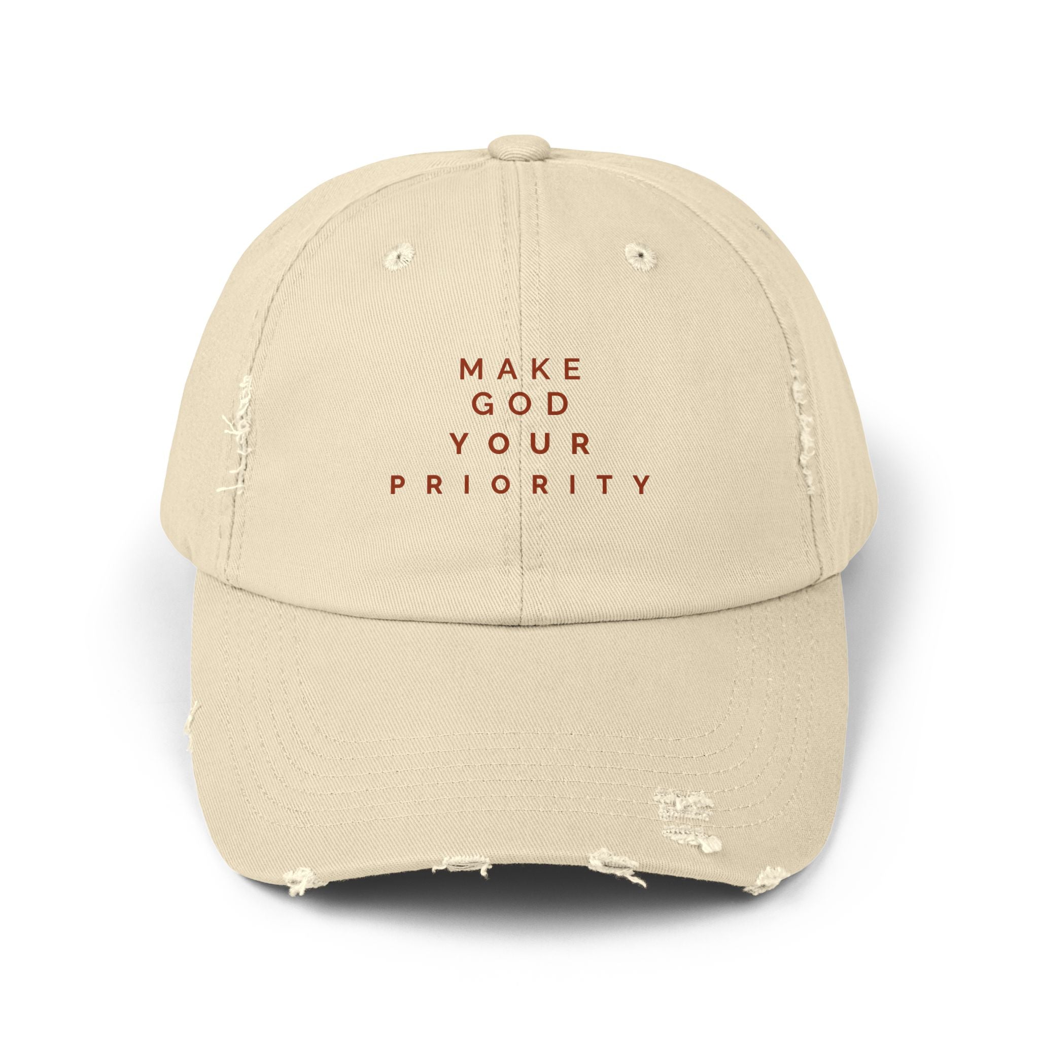 Make God your Priority Distressed Cap