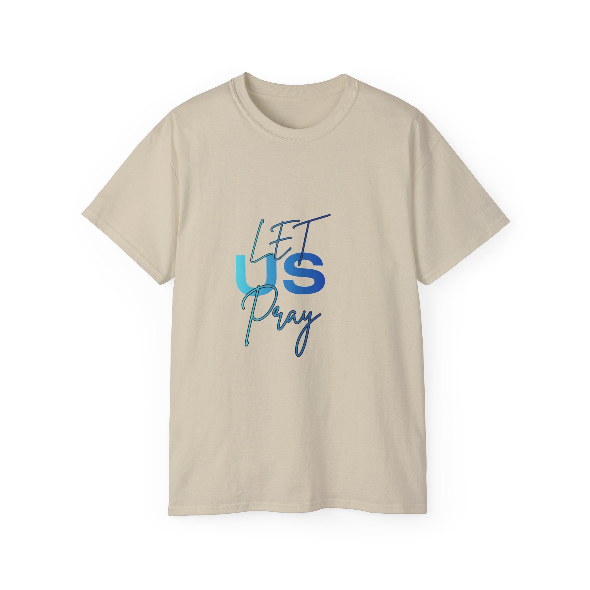 Let Us Pray - Blue Gradient Lettering
